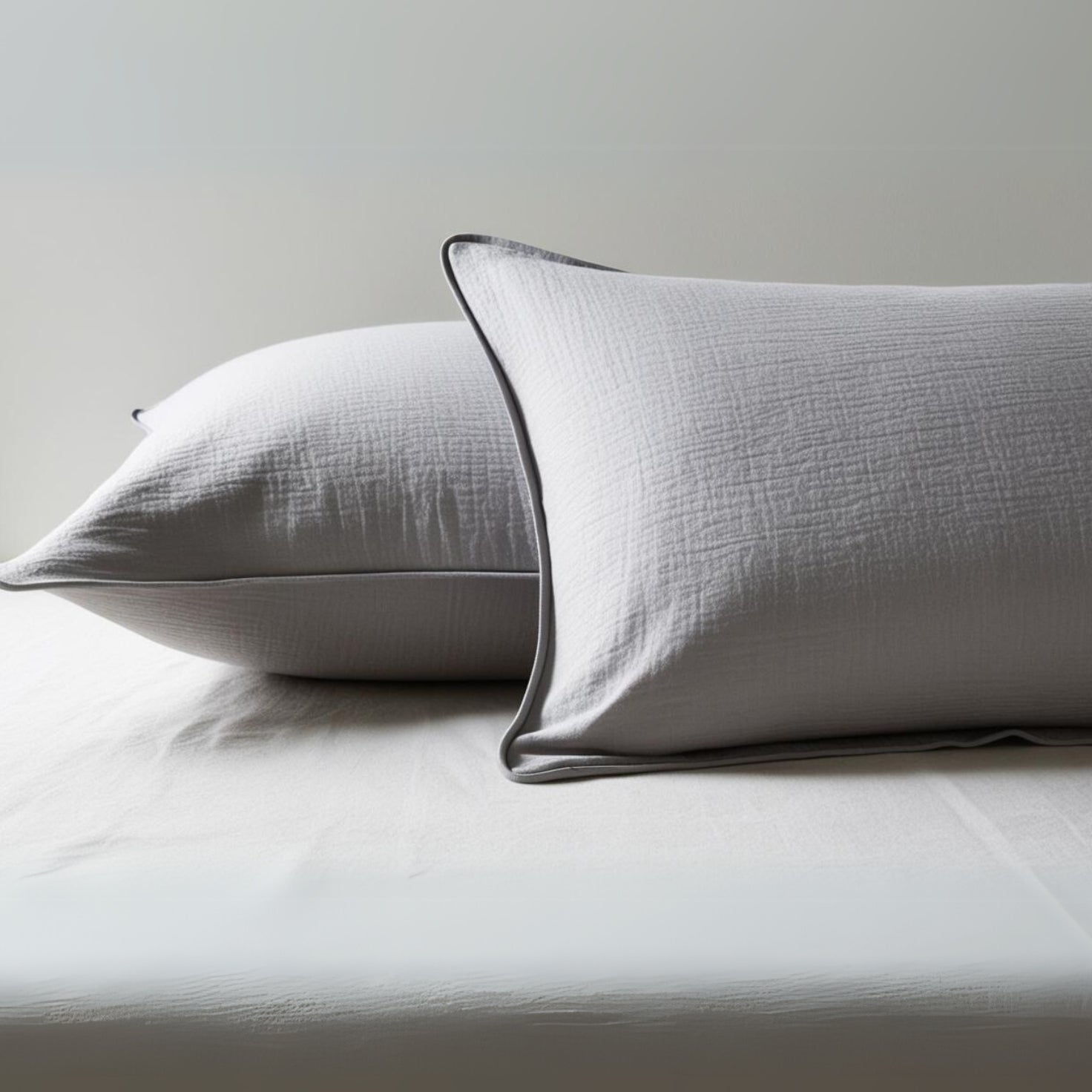 Haven Plain Pipping Pillow Cases